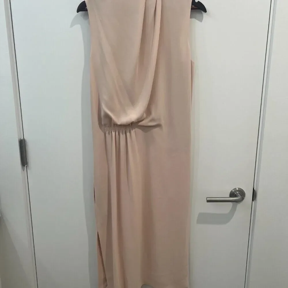 Joseph Cream Draped Sleeveless Midi Dress Size S Elegant Minimalist Designer - Picture 3 of 8